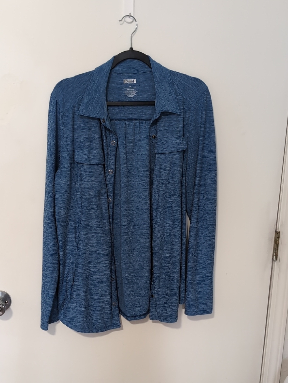 Duluth Trading Co Heathered Blue Shirt
